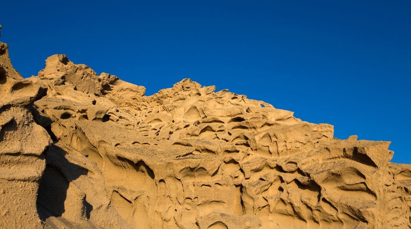 close up of the vlychada beach rocks
